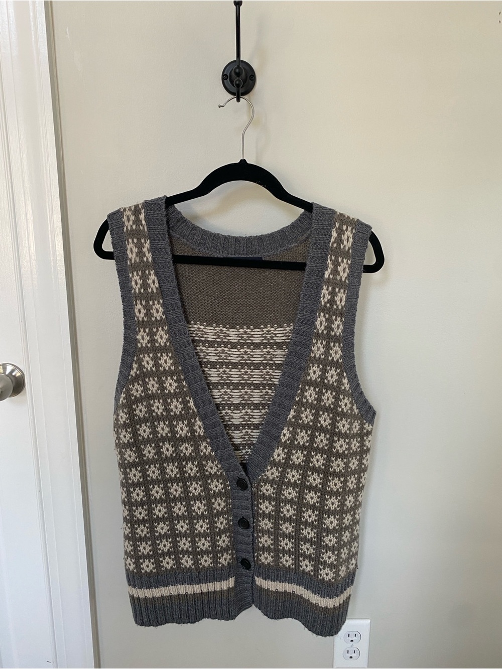 Banana Republic Fair Isle Wool Blend Knit Sweater Vest Womens Medium